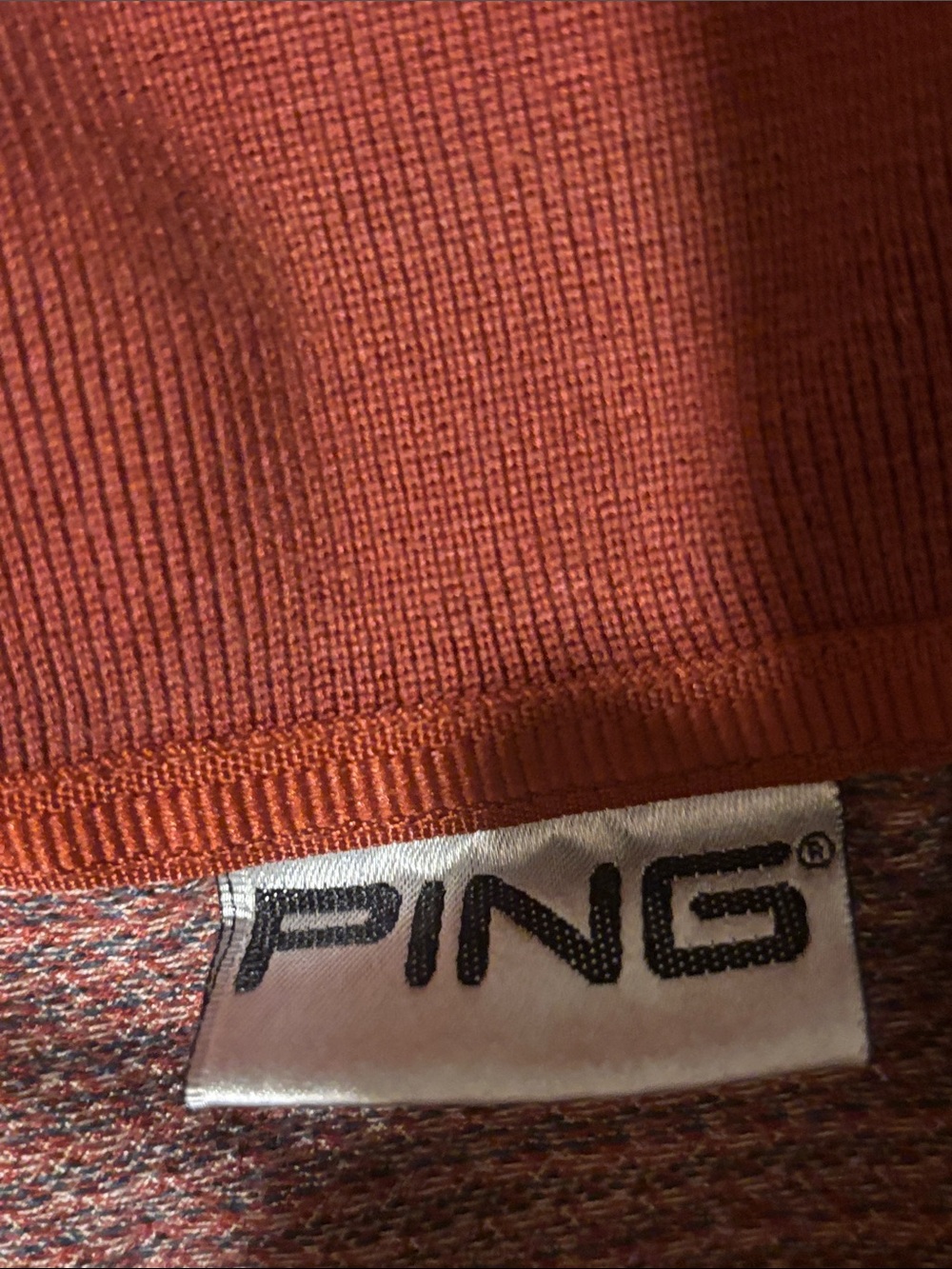 Ping Men's Rust Red Pattern Polo - Picture 4 of 4